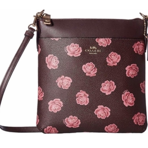 Coach Handbags - Coach oxblood rose crossbody purse